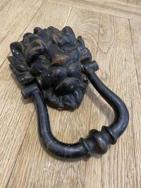 Large Cast Iron Architectural Salvages Lion Head Door knocker 10 Downing Antique