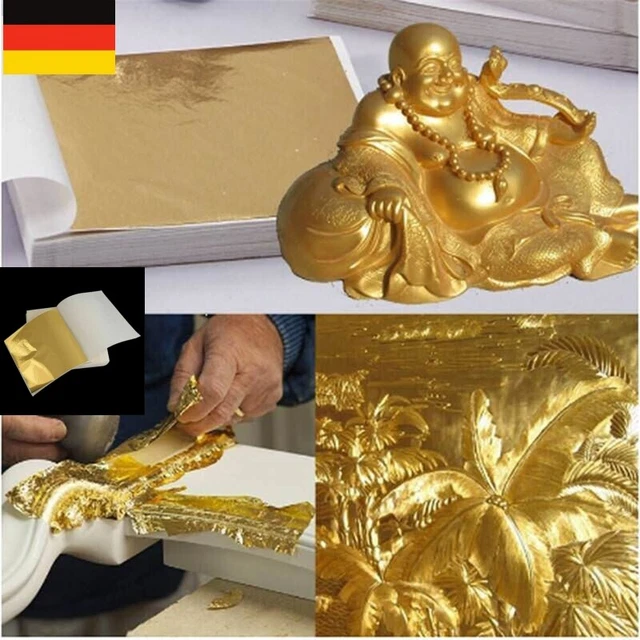 100Stk Blatt Gold DIY Folie Blatt Papier Dekor essbare Vergoldung Handwerk GE