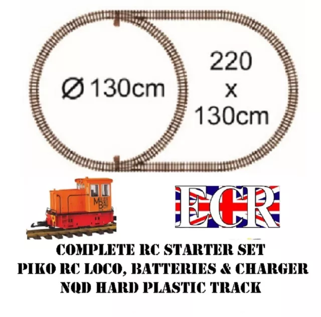 New Piko G Scale Rc Loco Train Starter Set Radio Control Charger Batteries Track