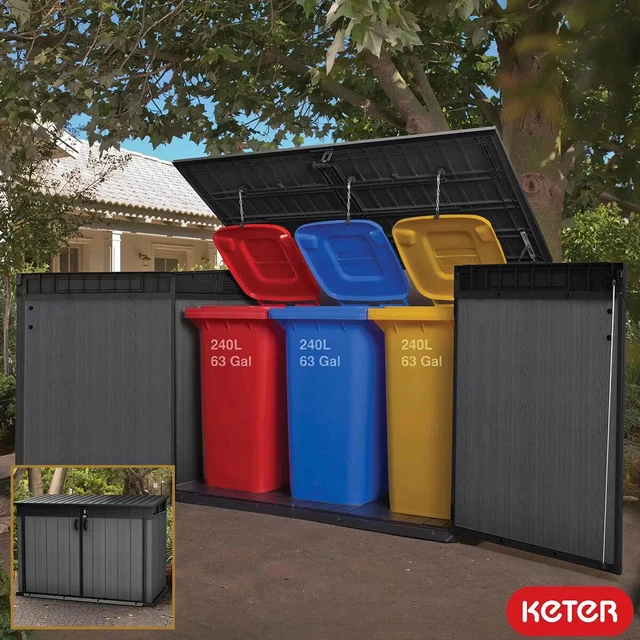 Keter 3 Wheelie Bin Storage Bike FOR SALE! PicClick UK
