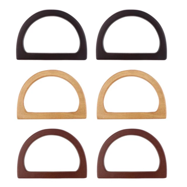 2 Pack Wooden Purse Handle Replacement for Bag Making Crafts