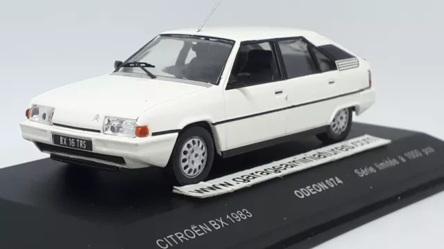 CITROEN BX BLANCHE 1984 ODEON ECHELLE AU 1/43EME Voiture miniature collection