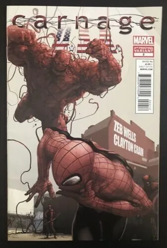 Carnage Usa #2 2Nd Print Variant 2012 Marvel Comic Book Spiderman Venom Cgc 9.8