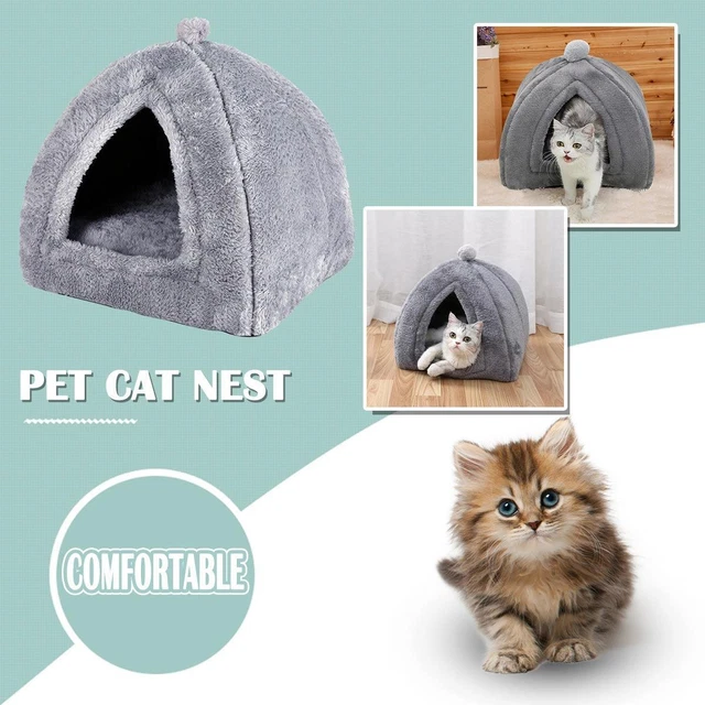 Pet Cat Dog Nest Bed Puppy Warm Soft Cave House Winter Sleeping Bags Pads