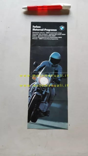 BMW cartella colori moto 1985 depliant originale paintwork colours brochure