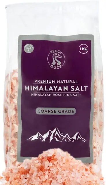 - Sel Rose De L'Himalaya 1Kg (Gros Sel) - Non Raffiné | Naturel | Sans OGM | Vég