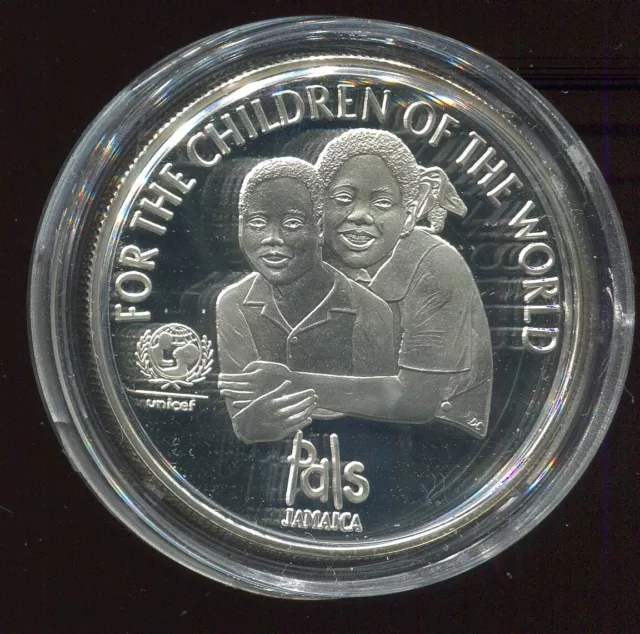 Jamaika Silbermünze von 2001 in 925 Ag 28,28 g PP mit Zertifikat