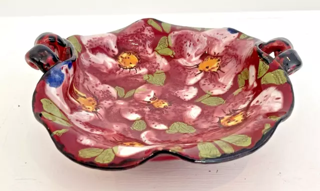 Vintage Retro Early Bitossi Flower Posy Bowl Signed Ztaly on Base by Aldo Londi