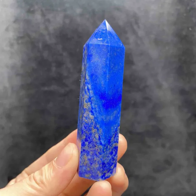 90g/86.8mm Natural Lapis Lazuli Quartz Crystal Wand Point Tower Reiki Healing