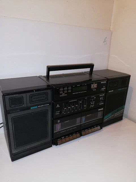PHILIPS D-8778 DOUBLE DECK SOUND SYSTEM BOOMBOX Vintage BOOMBOX