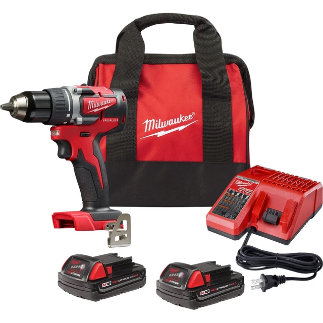 MILWAUKEE M18 280122CT Compact Brushless Drill/Driver Kit 2 Batt 1/2in