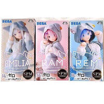 Re Zero Figure Rem Ram Emilia Set Great Spirit Pack Super Premium SPM SEGA Anime