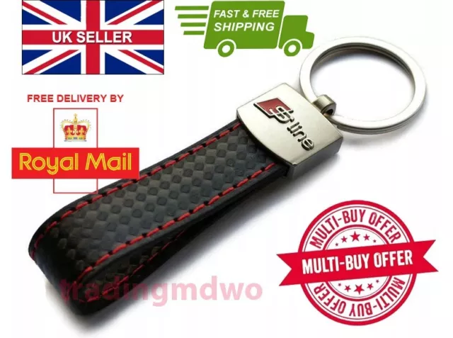 Audi S Line ✅ Leather Keyring ✅A1 A2 A3 A4 A5 A6 A7 A8 ✅ UK Seller