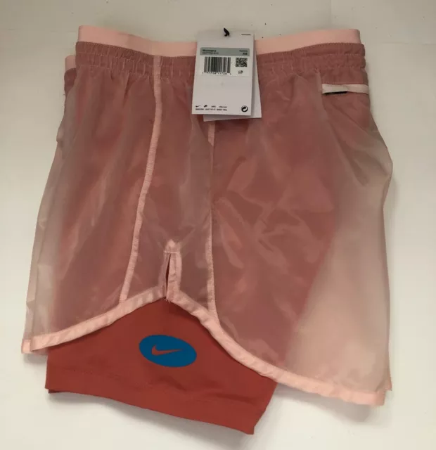 Nike Womens Icon Clash Tempo 2 in 1 Running Shorts Mid Rise DM7739 sz-XS