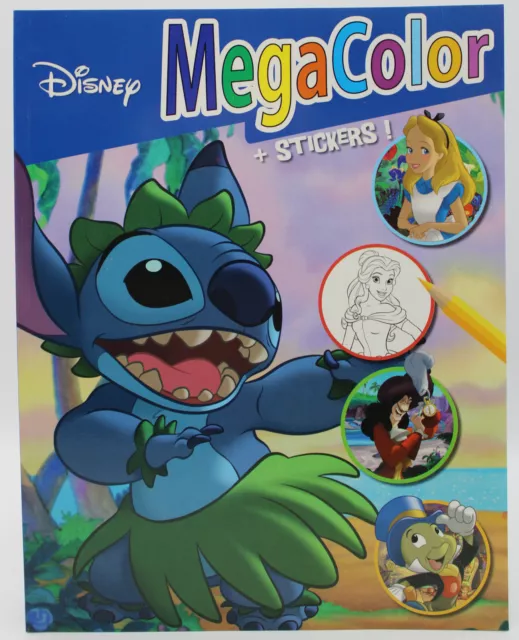 Mega Malbuch Disney Figuren Mix DIN A4 mit 120 Malvorlagen mit 25 Sticker NEU