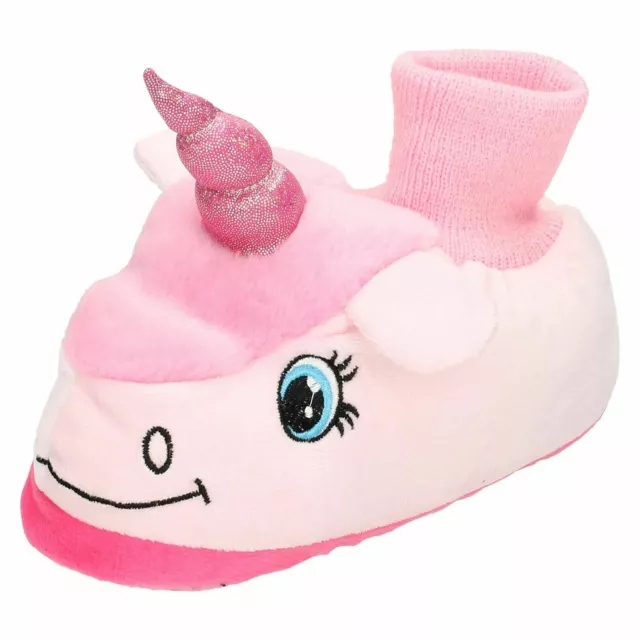 Ragazze Spot On da Infilare Unicorn Novità Pantofole Stivaletto X2R053