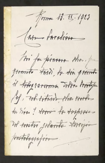Lettera con autografo della Regina d'Italia Margherita di Savoia - 1923