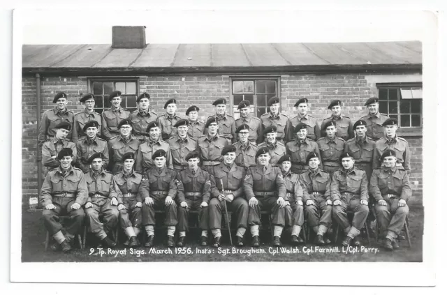 R SIGNALS Royal Corps of Signals 9 Troop March 1956 PC-size RP Card