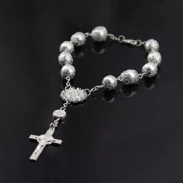 Car Hanging Charm Imitation Pearl Cross Car Rear View Mirror Hanging-