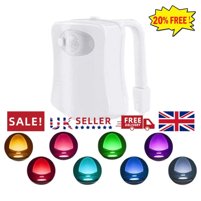 8 COLORS TOILET Bowl LED Night Light Motion Activated Seat Sensor Lamp