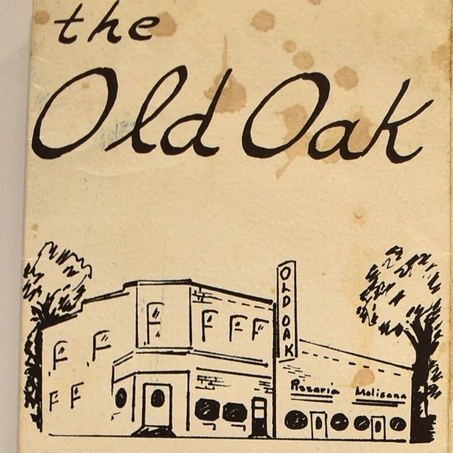 MENU RESTAURANT VINTAGE années 1980 The Old Oak Liberty Street Danbury