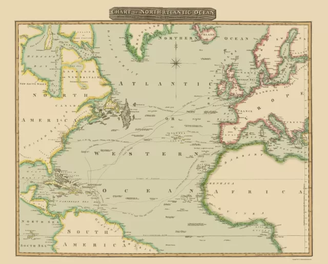North Atlantic Ocean - Thomson 1817 - 23.00 x 28.60