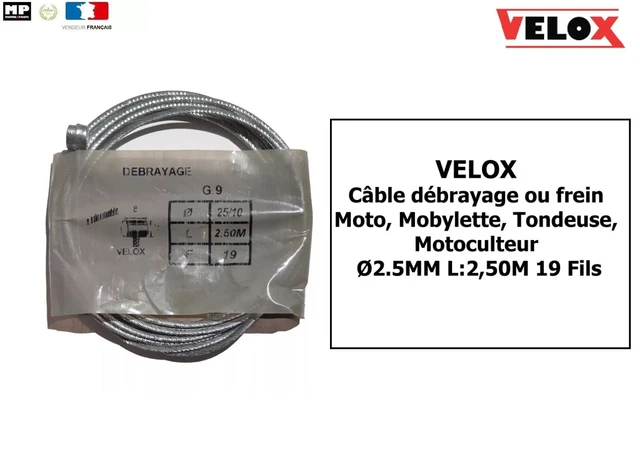 Cavo Freno VELOX 1.8mm X 1.8m Per Ciclomotore E Mobylette - MBK, Motobecane, Solex