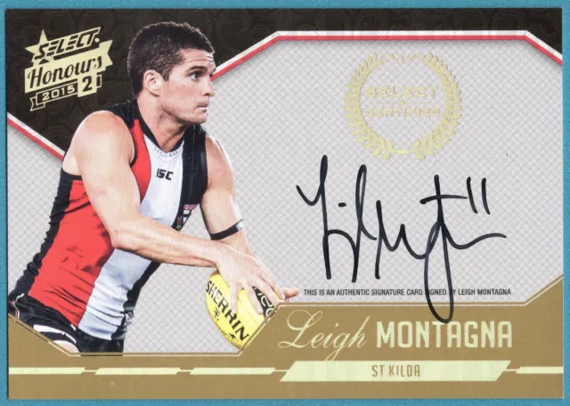 2015 AFL HONOURS [CERTIFIED SIGNATURE CARD] SCS20 Leigh MONTAGNA (ST KILDA) #129