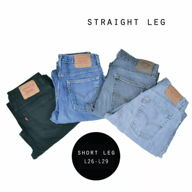 Levis Straight Short Leg Jeans Denim Grade A W30 W32 W34 W36 W38 W40