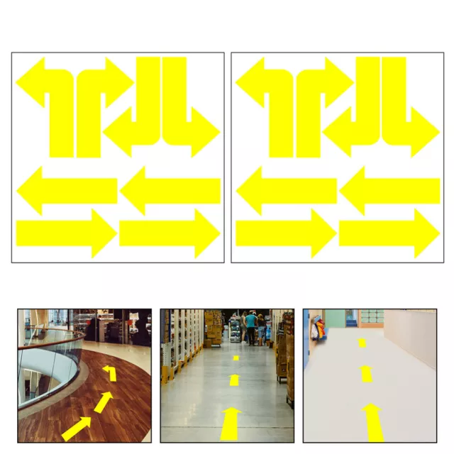 2 Sheets Autocollants De Sol Flèche Etiquette Autocollante D'instructions