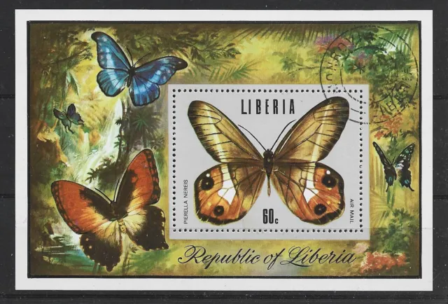 pa222 LIBERIA/ Schmetterlinge MiNr Block 73 o