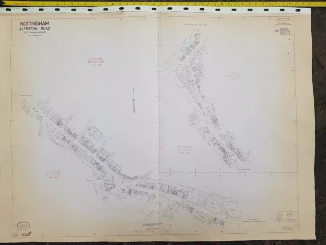 Vintage map ordnance survey Nottingham Nottinghamshire plans  Alfreton Derby