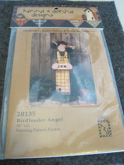 BIENVENIDO Patrón ALIMENTADOR DE PÁJAROS ÁNGEL Paquete de Pintura Kenna y Mujer SELLADO De Colección