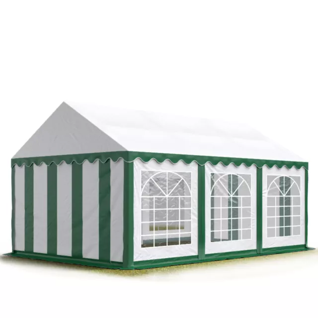 4x6m PVC Partyzelt Bierzelt Zelt Gartenzelt Festzelt Pavillon grün-weiß NEU