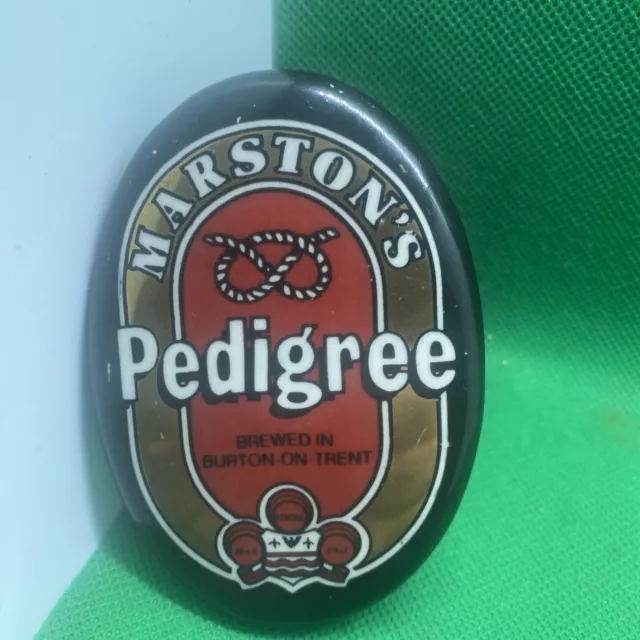 Vintage Small Marstons Pedigree Ale Ceramic Beer Pump Clip Breweriana, Font