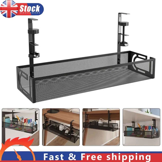NO DRILL UNDER Desk Cable Management Tray Carbon Steel Cable Tray Space ...