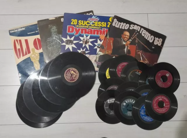 Lotto Di 22 Dischi In Vinile 10 LP 33 Giri 12 LP 45 Giri Anni '70