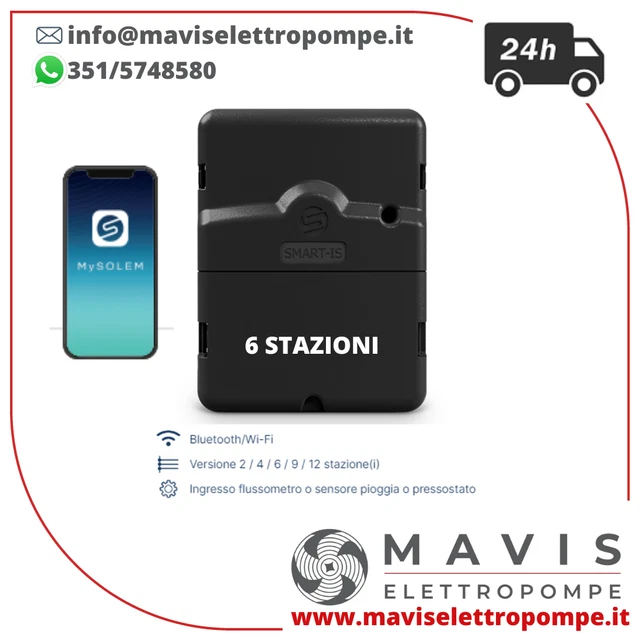Centralina Programmatore Di Irrigazione Solem Smart-Is-6 Bluetooth + Wifi