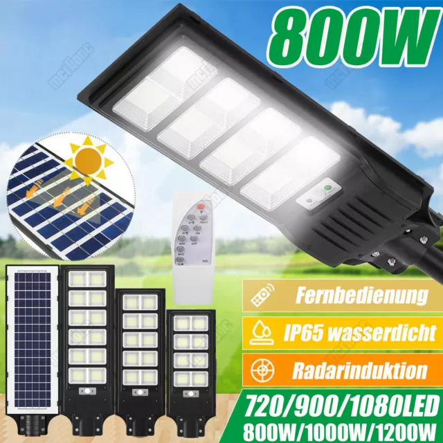 LED Solarlampe Straßenlampe mit Bewegungsmelder Straßenlaterne Hofbeleuchtung DE