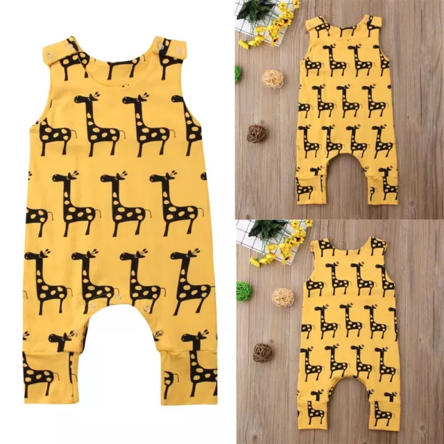 Cuscinetto neonate bambine vestiti giraffa romper top tuta set abiti