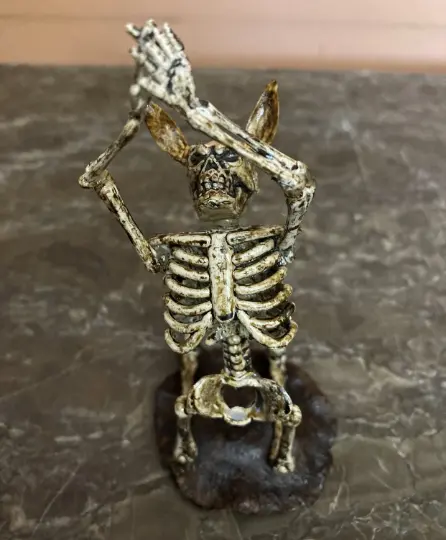 Skeleton With Ears Praying 3D Mixed Media Art