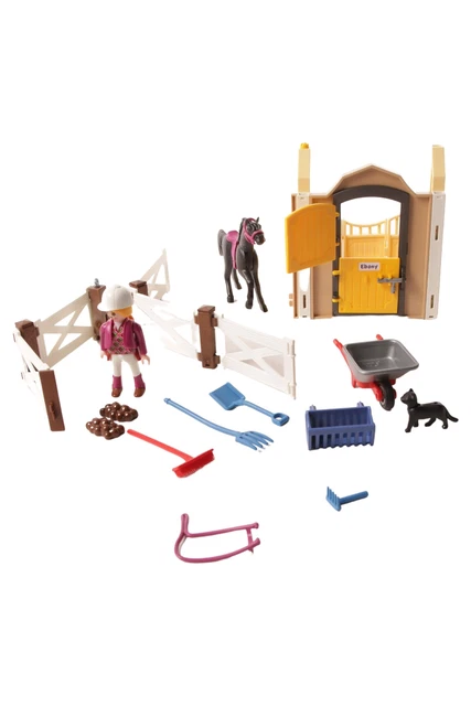 PLAYMOBIL Tiere Bauteile Konvolut  Kunststoff Pferdebox mit Zubehör