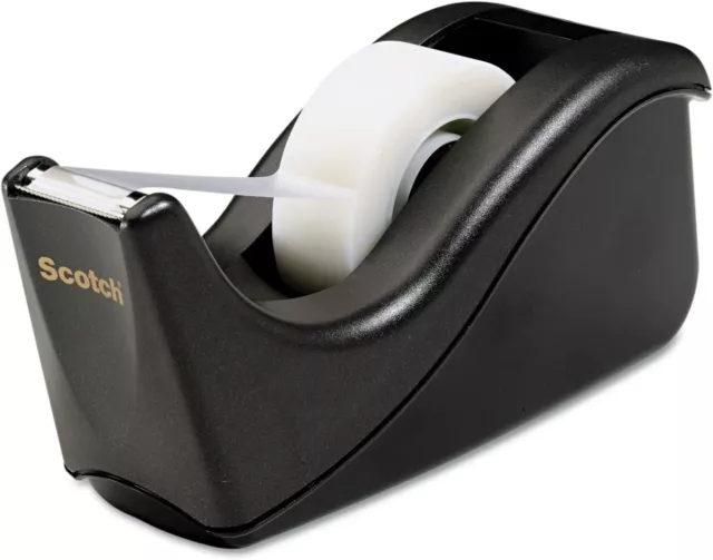 Scotch Classic Desktop Tape Dispenser C-38, Black, 1 in Core, 1 Dispenser (C-38)