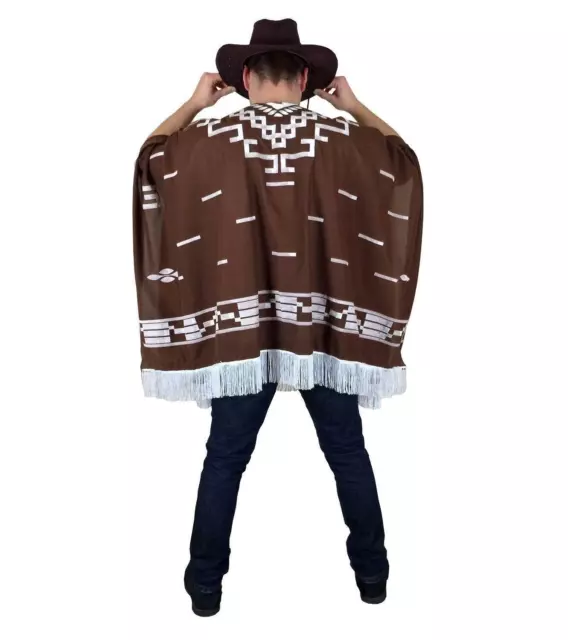 Kostüm mexikanischer Cowboy Poncho für Hirschnächte & Hut 3