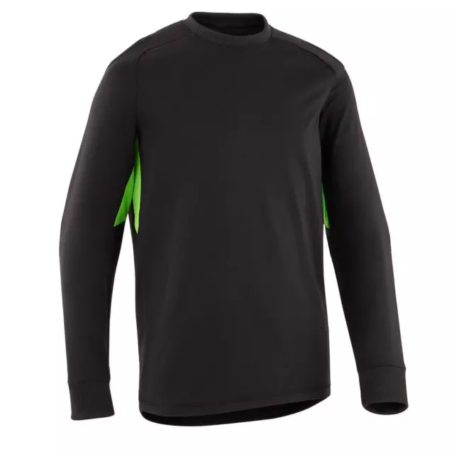 Unisex F100 Football Goalkeeper Shirt Long Sleeve Crew Neck Black Kipsta