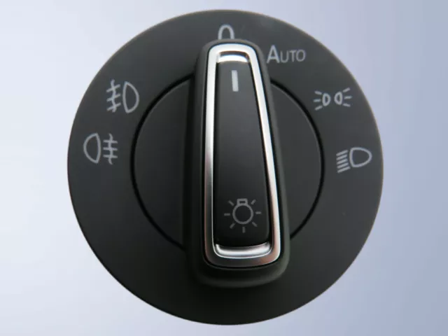 Original VW Seat Mehrfachschalter Lichtschalter schwarz alu automatisches  Fahrlicht Schalter