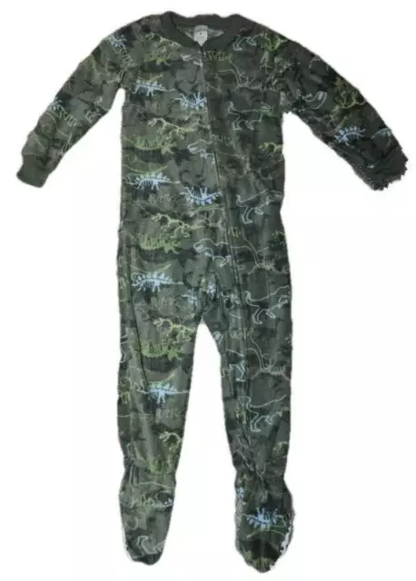 Boys One Piece Pajamas Fleece Footed Camouflage Dinosaurs Blanket Sleeper-size 4