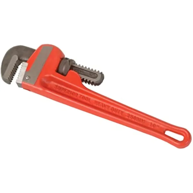 Superior Tool 02810 Heavy Duty Straight Cast-Iron Handled Pipe Wrench 1-1/2 Inch
