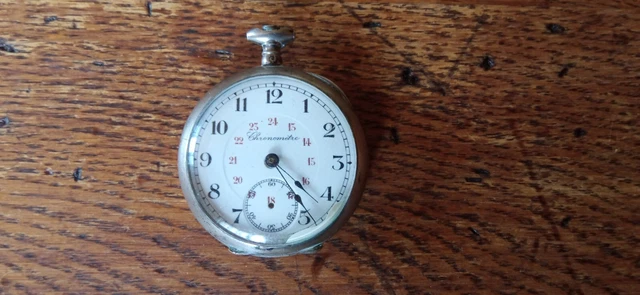 Montre à Gousset Chronomètre En Argent Massif - 19ème Siècle - Fonctionne - Occasion Très Bon état