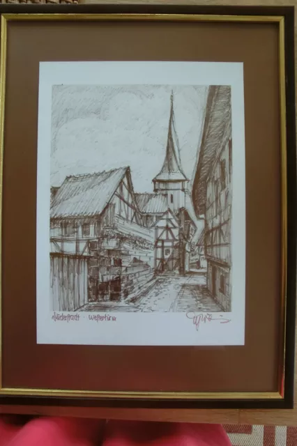 Bild, Original von Maler Fritz Röling,Duderstadt, 42 x 32 cm, Handzeichnung